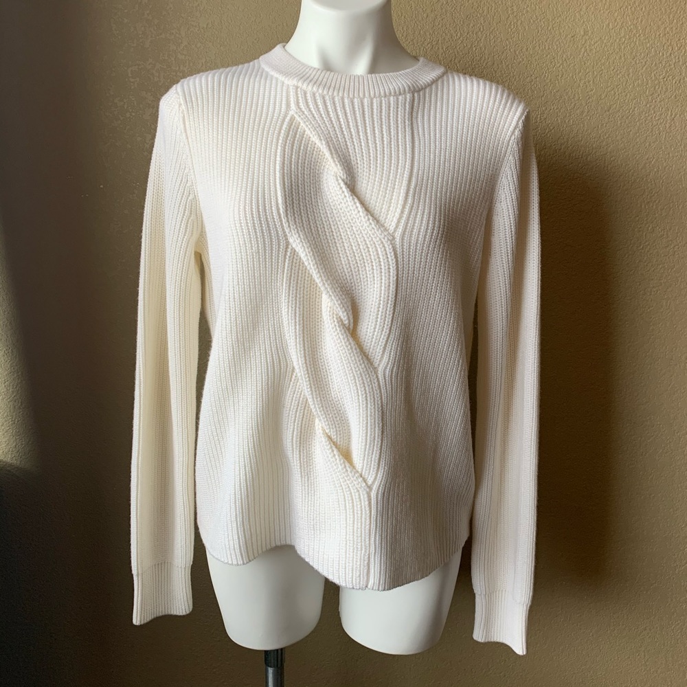Vineyard Vines Cable Front wool Sweater Med Frost